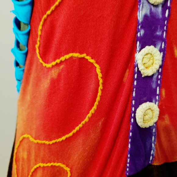 BOHO COLORFUL ASSYMETRICAL ETHICAL TUNIC - Picture 5 of 9